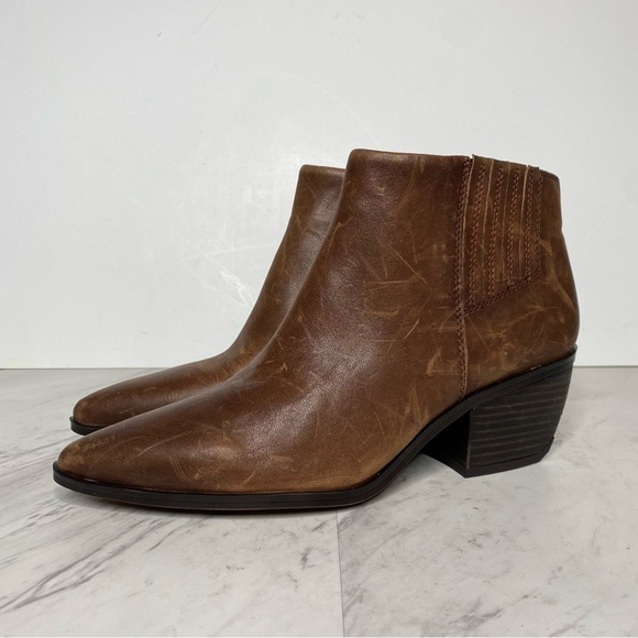 Franco Sarto Spur Brown Leather Bootie 9M - Picture 15 of 15